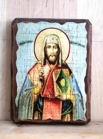 Ікона святого Леонтія на дереві під старовину 170&times;230 мм, ручна робота