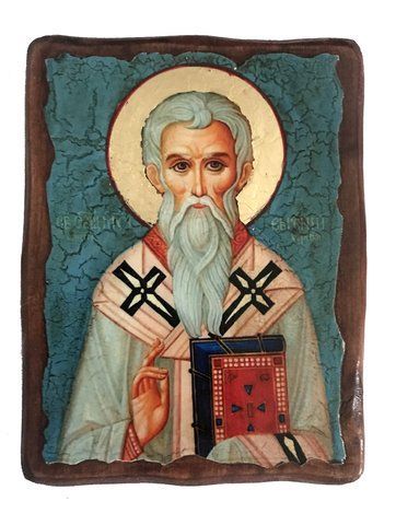 Икона Евгений Святой 17&times;23 см на дереве