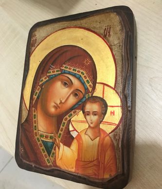 Икона Казанская Пресвятая Богородиця (на дереве размер 17*23 см)