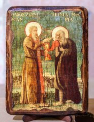 Ікона Марія Єгипетська та старець Зосима (на дереві) 170*230 мм