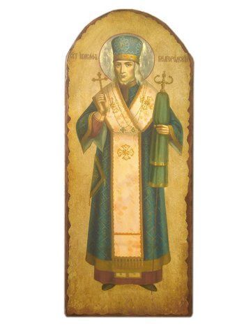 Храмова ікона Святого Іоасафа Білгородського 60&times;120 см на дереві ручної роботи з літографією та сургучною печаткою Афону
