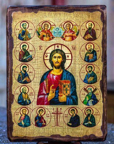 Ікона Спаситель з Предстоящими (на дереві) 170*230 мм