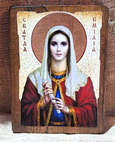 Ікона Святої Емілії на дереві MIRIANIN