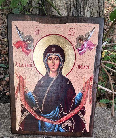 Ікона "Пояс Пресвятої Богородиці", на дереві