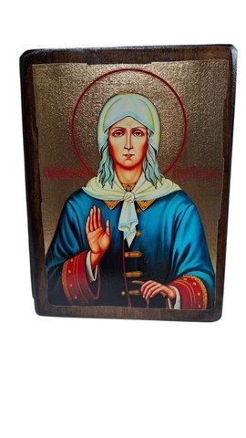 Іменна православна ікона святої Ксенії Петербурзької на масиві вільхи