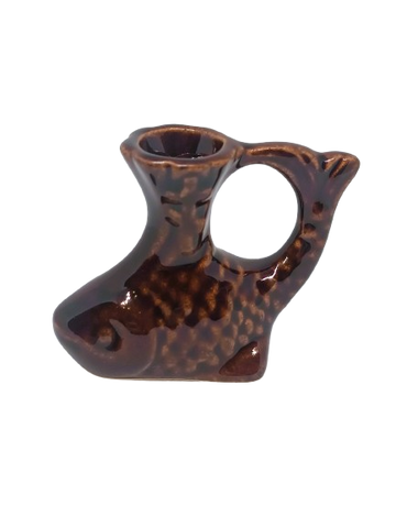 Подсвечник Рыбка (керамика) коричневый высота 4,5 см
