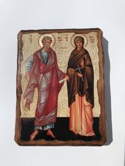 Икона Аккила и Прискилла Римские (на дереве) 130*170 мм