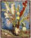 Картина на дереве ваза с Гладиолусами (Ван Гог)
