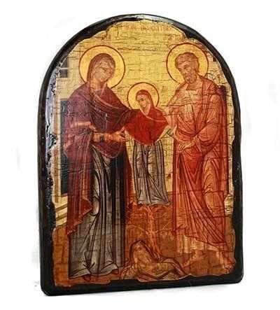 православна ікона святих Іоакима і Анни в арці 170х230 мм