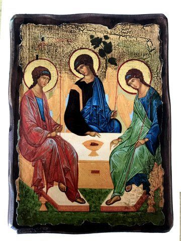 Икона Троица Святая (на дереве)