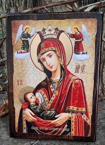 Ікона Годувальниця Богородиця на дереві