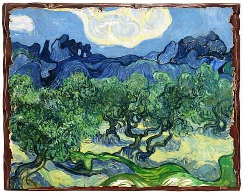 Картина на дереве Оливковые деревья (Ван Гог)