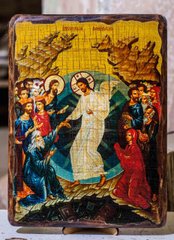 Икона Воскресение Христово (под старину)  170*230 мм