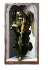 Картина на дереве Ангел в зеленом (Леонардо Да Винчи)