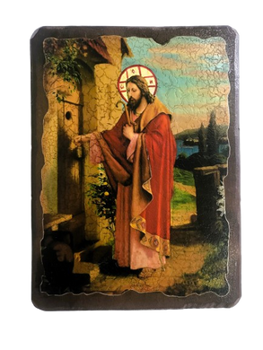 Ікона Господь Се стою біля дверей та стукаю (на дереві) 170*230 мм